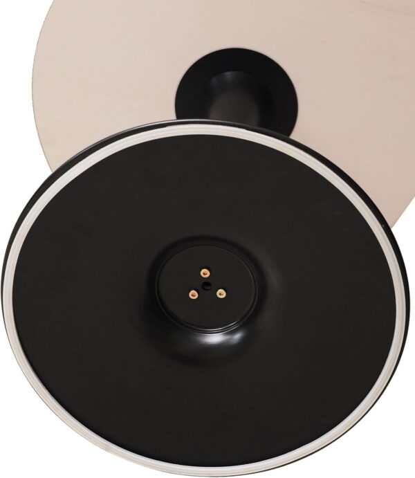 27.6" Round Dining Table with Marble Top and Iron Base